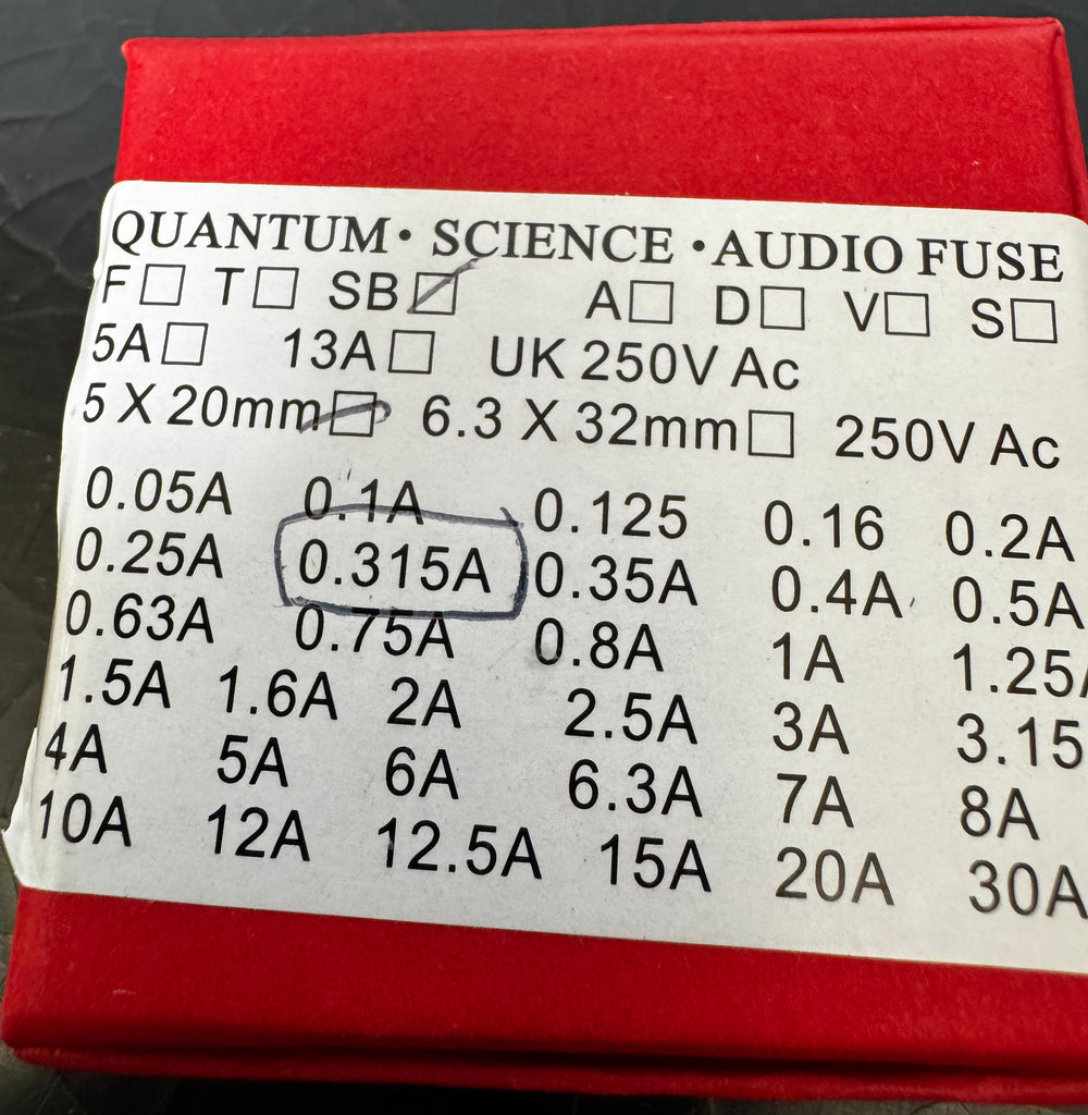 QSA Red 5x20 mm .315 Amp Slow Blow Fuse